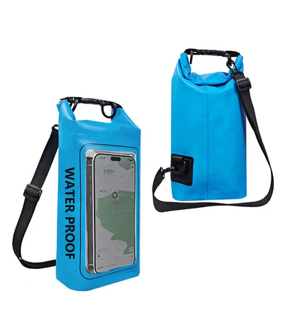 PVC Waterproof Dry Bag 2L - Touch Screen Phone Pouch for Swimming Rafting Surfing Boating - Shoulder Bag