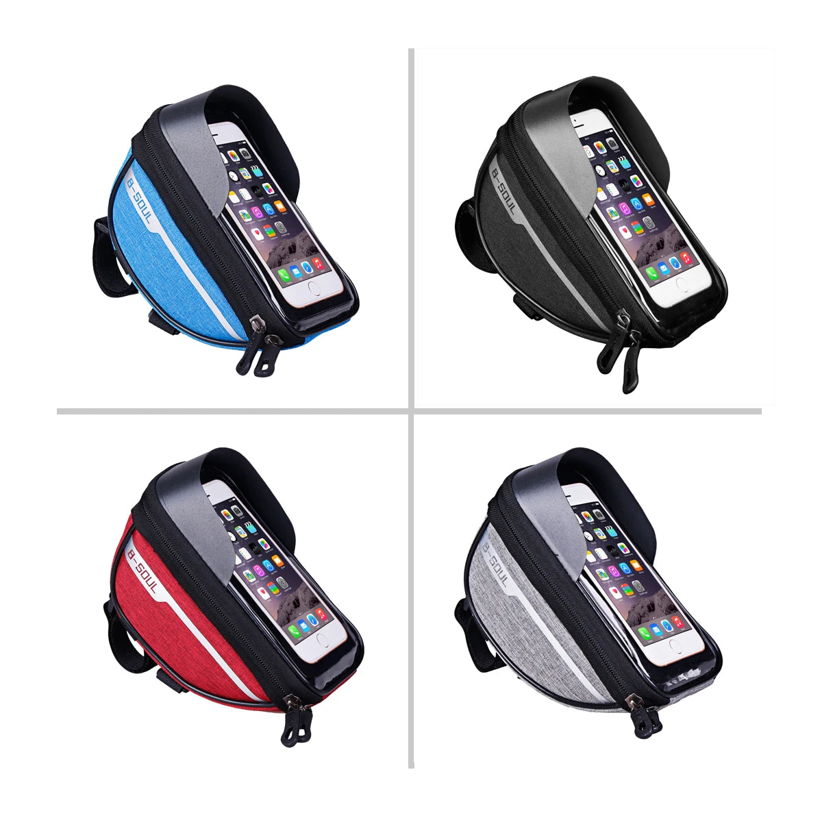 B-SOUL Handlebar Bike Bag - Front Mount Phone Holder for Mountain & Road Cycling