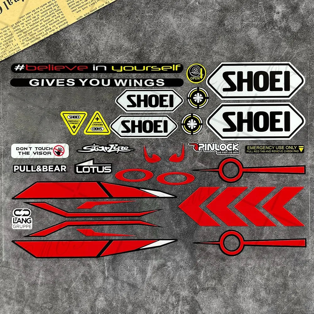 Reflective Motorcycle Helmet Visor Sticker - Waterproof Racing Decals for SHOEI, HJC, KYT Helmets