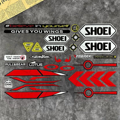 Reflective Motorcycle Helmet Visor Sticker - Waterproof Racing Decals for SHOEI, HJC, KYT Helmets