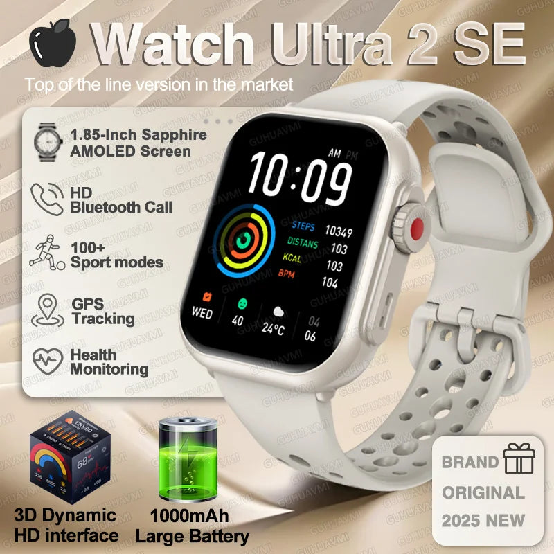 Ultra 2 SE Smart Watch - 1000mAh AMOLED GPS Fitness Tracker with Heart Rate Monitor & HD Calling for iOS & Android
