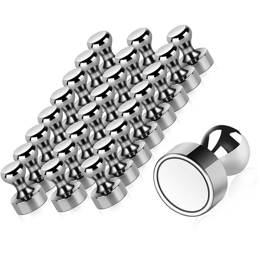 Neodymium Magnetic Push Pins - N48 Super Strong Cone Magnets for Boards, Fridge & Organization (10/20 Pack)