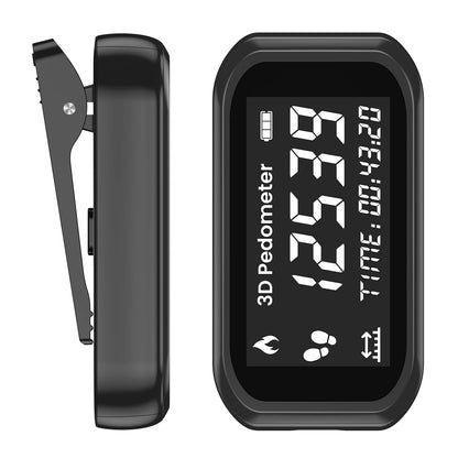 Rechargeable 3D Pedometer with LCD Display - Accurate Step Counter & Calorie Tracker for Running, Walking & Fitness