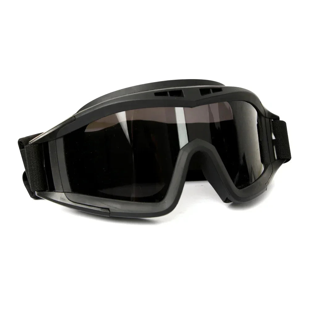 Tactical Airsoft Goggles - 3 Interchangeable Lens - Windproof Dustproof Protection for Shooting, Motocross, Motorcycle & Mountaineering