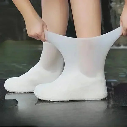 Silicone Waterproof Shoe Covers - Reusable Non-Slip Thick Wear-Resistant Rain Boot Protectors for Travel & Outdoor