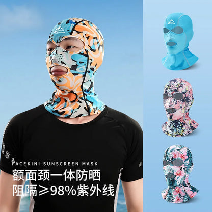 UV Protection Swimming Face Mask - Breathable Diving Cap for Men & Women Beach Sun Protection
