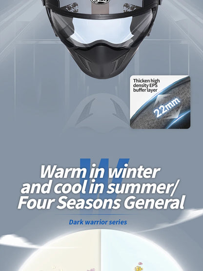 Modular Motorcycle Helmet - Full Face/Open Face 3/4 Dual Visor Helmet (ECE/DOT Certified, Unisex)