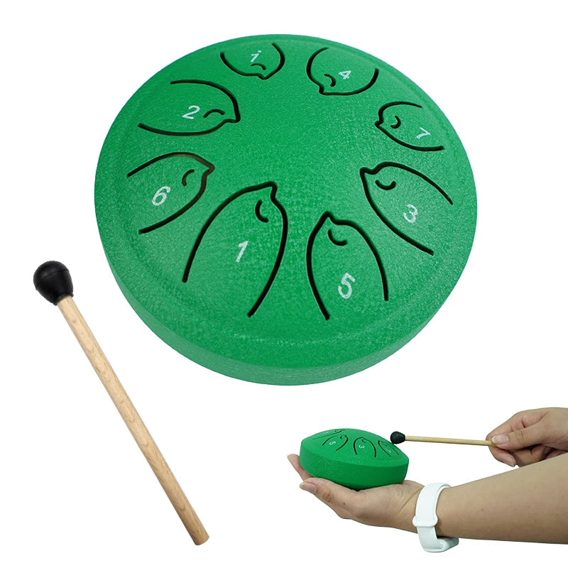 8-Note Steel Tongue Drum - 4.5 Inch Handpan for Meditation, Yoga, Chakra Healing & Music Education