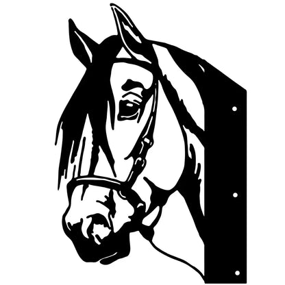 Horse Silhouette Metal Wall Art - Iron Garden Fence Ornament, Outdoor Farm Decor for Home & Party (1pc)
