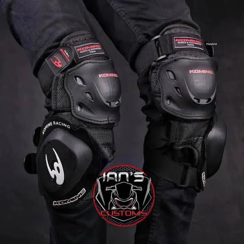 Komine SK-652 Motorcycle Knee Pads - Anti-Fall Slider Protectors for Track and Highway Riding