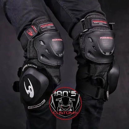 Komine SK-652 Motorcycle Knee Pads - Anti-Fall Slider Protectors for Track and Highway Riding
