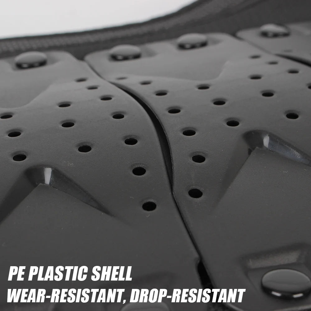 Motorcycle Body Armor Vest - PE Shell Chest & Back Protector with Reflective Tape for Motocross, Skiing & Skating