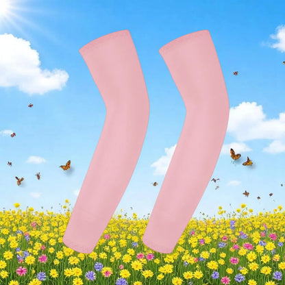 Children's Ice Silk Cooling Arm Sleeves - Quick-Dry UV Protection Cycling Arm Guards for Girls Outdoor Sports (1 Pair)