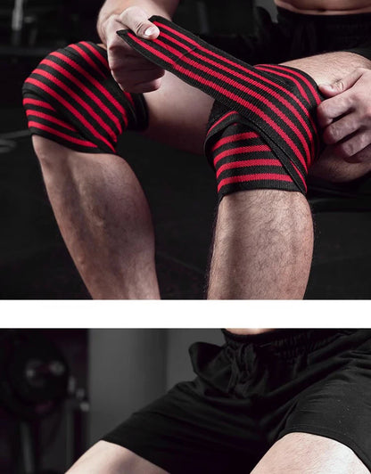 Premium Knee Compression Wraps - Elastic Fitness Straps for Weight Lifting, Squats & Gym Training Support