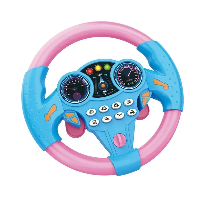 Kids Interactive Steering Wheel Toy - Educational Stroller Copilot with Sound Effects