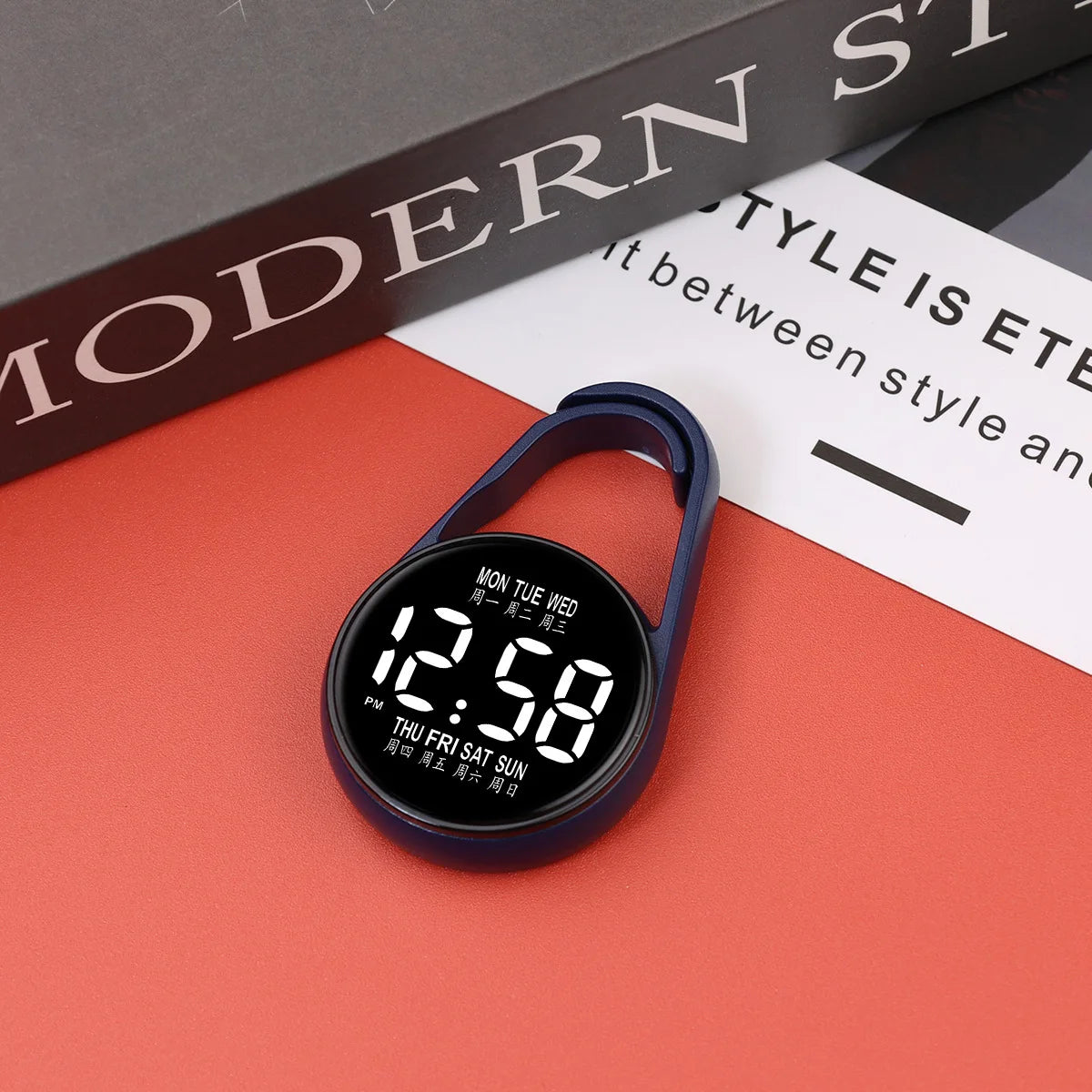 LED Digital Hanging Pocket Watch with Night Light - Electronic Wall Clock