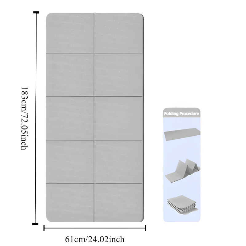 Eco-Friendly TPE Foldable Yoga Mat - Double-Sided Non-Slip Travel Exercise Mat for Pilates & Floor Workouts