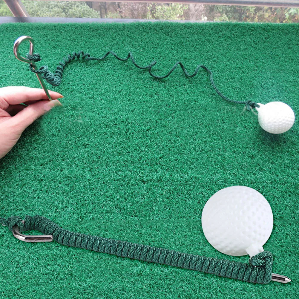 Golf Swing Training Aid - Portable Practice Rope Ball with Airflow Design