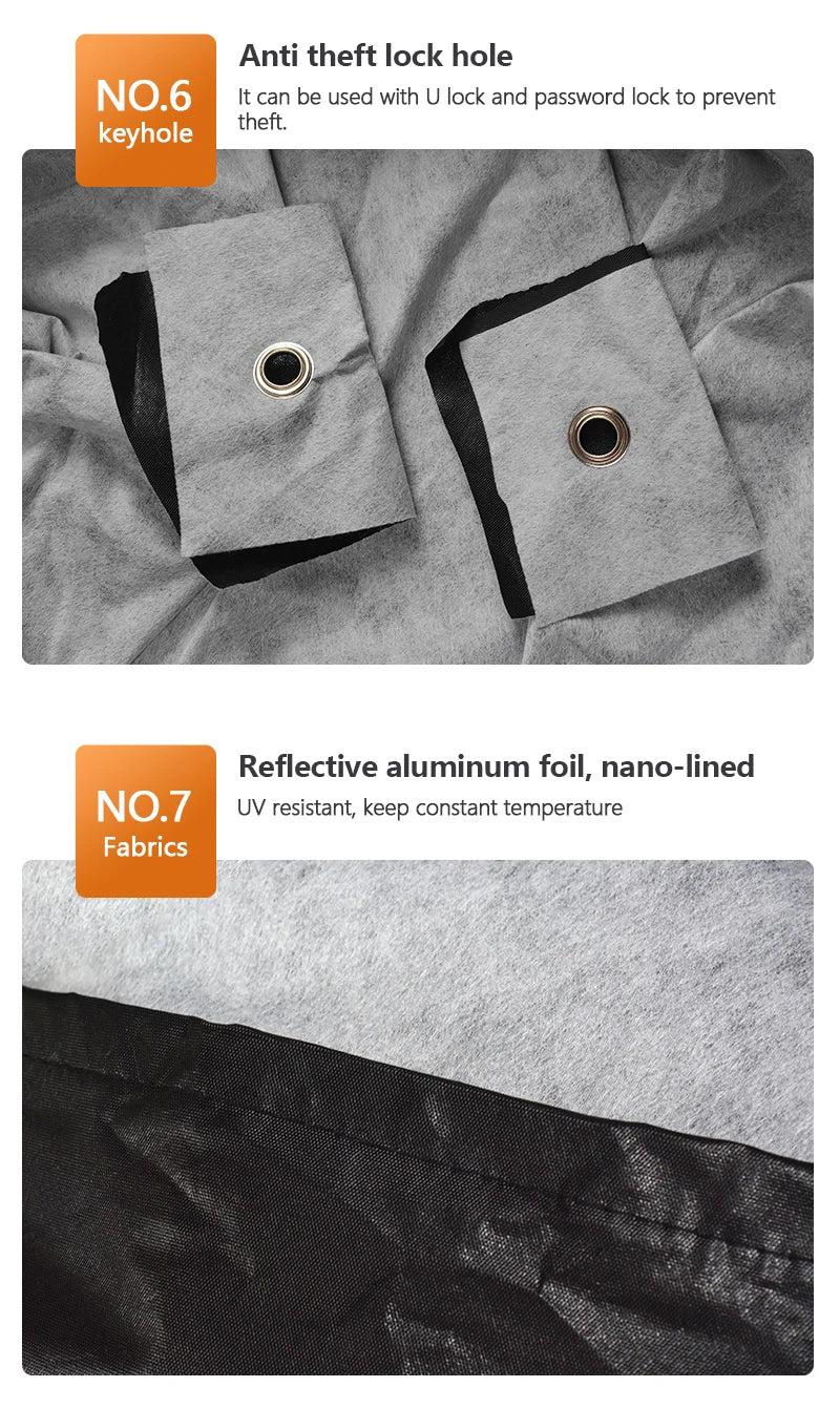 Universal Motorcycle Cover - Waterproof Oxford Fabric with UV Protection, Dustproof & Sunshade for Outdoor Motorbike Storage