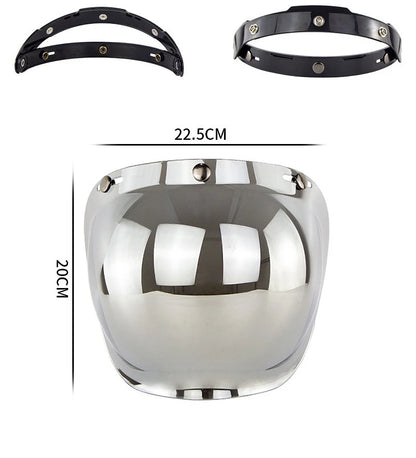 Retro Motorcycle Helmet Bubble Visor - Anti-Fog UV Protection HD Lens for Open Face Half Helmets