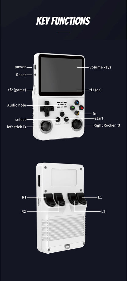 Retro Handheld Game Console R36S - 3.5" IPS Screen - 128GB Storage - Linux System - Portable Pocket Player (R36 Ultra/PRO)