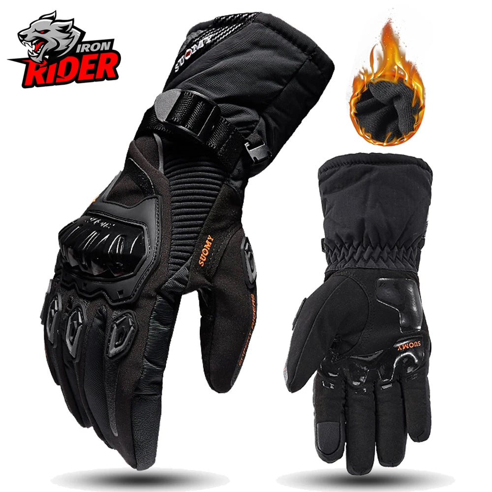 Winter Motorcycle Gloves - Windproof Waterproof Touch Screen Motocross Riding Gloves for Men