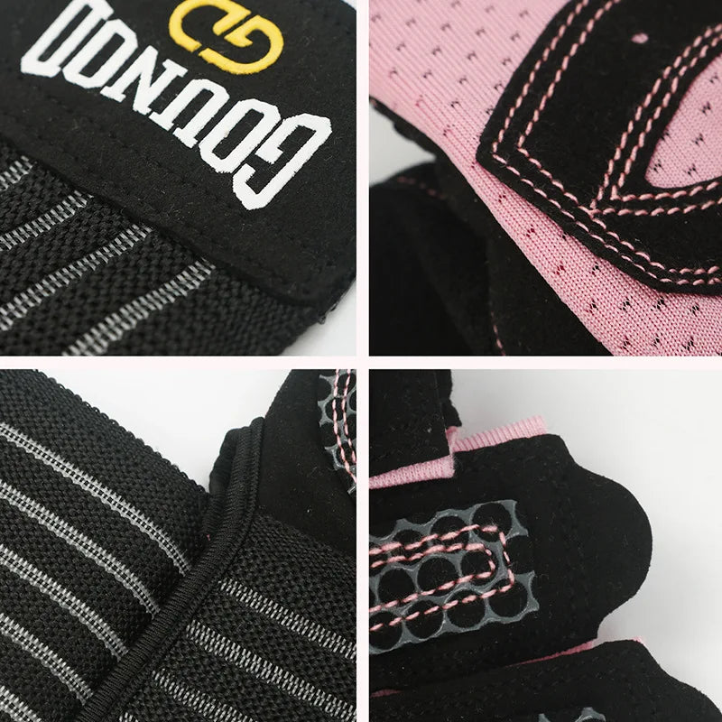 GOUNOD Breathable Anti-Slip Weightlifting Gloves with Wrist Support - Professional Gym Gloves for Bodybuilding, Powerlifting & Fitness Training
