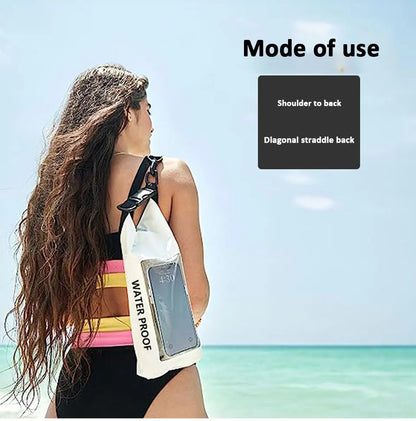 PVC Waterproof Dry Bag 2L - Touch Screen Phone Pouch for Swimming Rafting Surfing Boating - Shoulder Bag