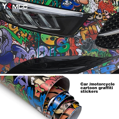 Waterproof PVC Graffiti Vinyl Wrap Film - Cartoon Camouflage Decal Sticker for Cars, Bicycles, Skateboards & Auto Accessories