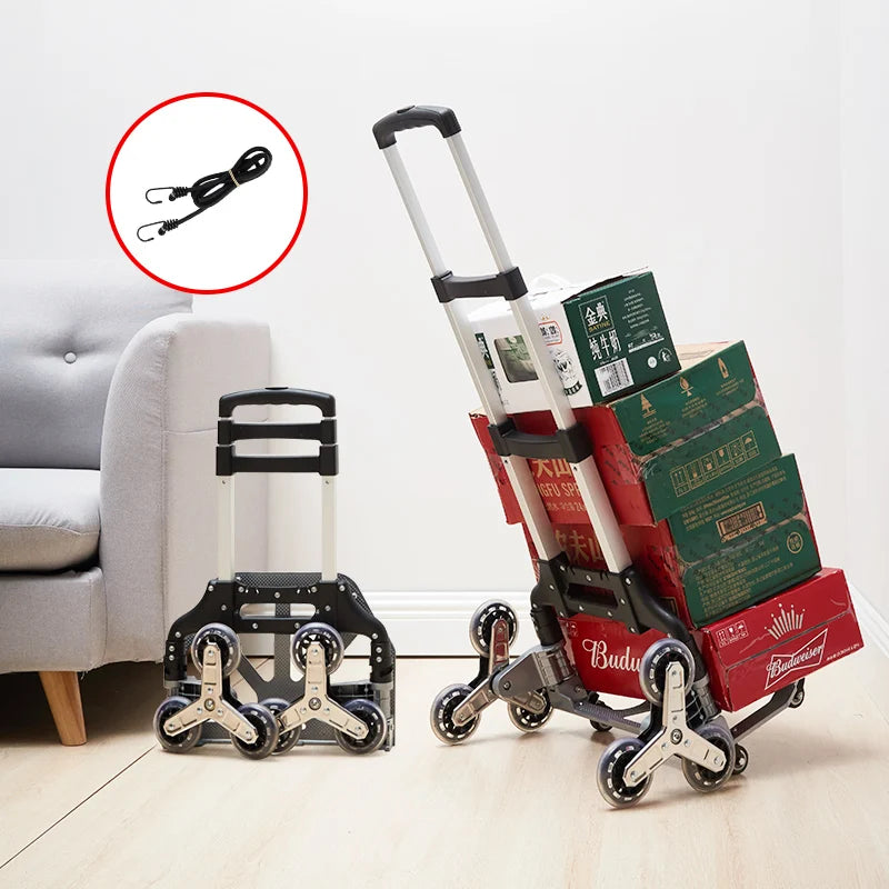 GIANXI Aluminum Alloy Folding Shopping Cart - Lightweight Stair Climbing Grocery Trolley