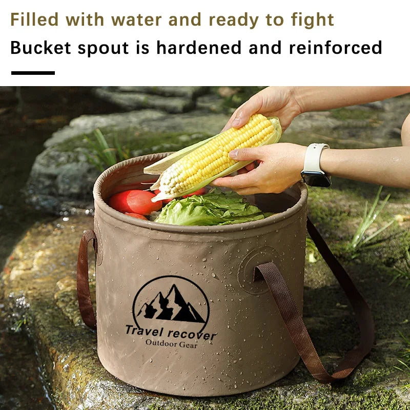 Collapsible Water Bucket - 5L/10L/20L Portable Folding Basin for Camping, Hiking & Fishing