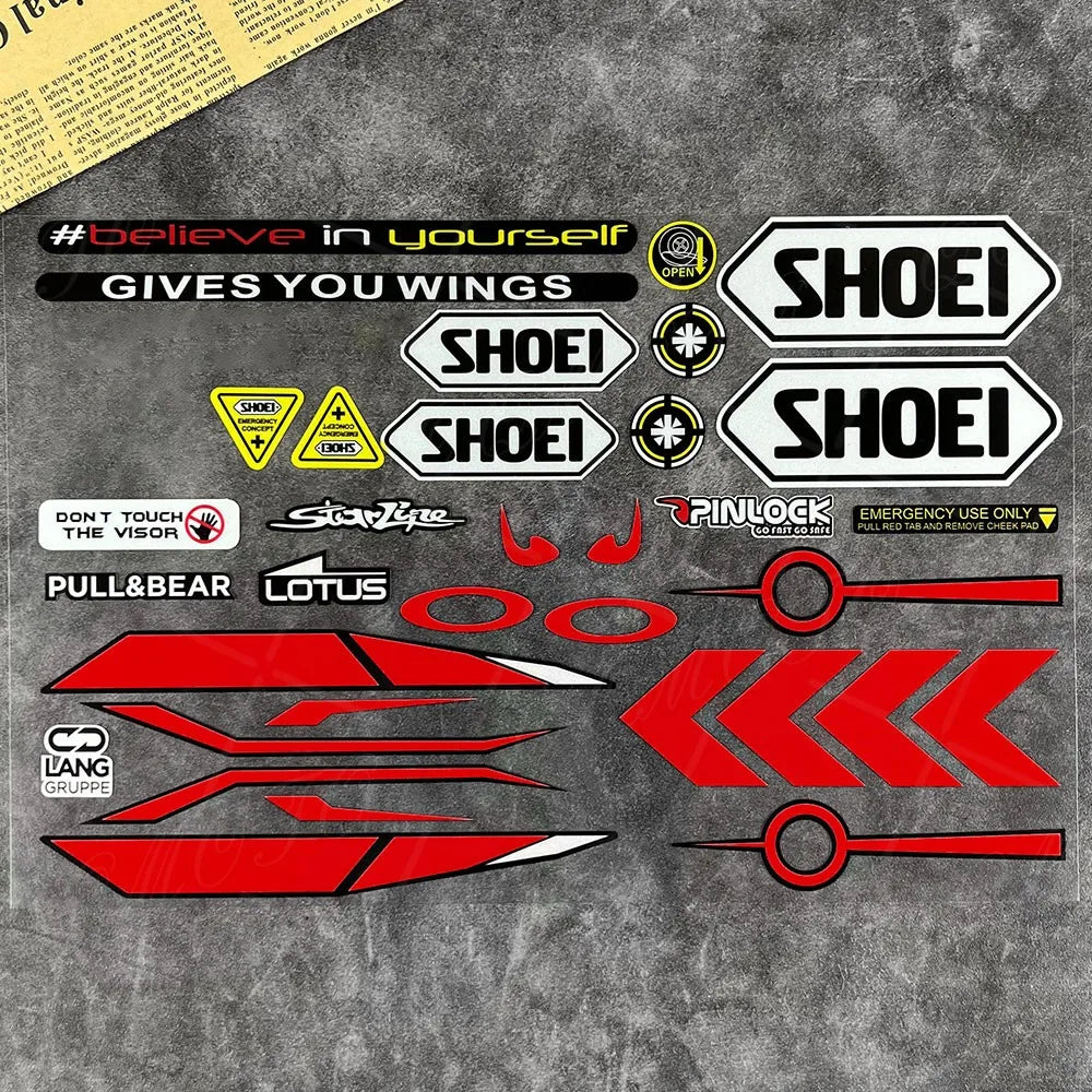 Reflective Motorcycle Helmet Visor Sticker - Waterproof Racing Decals for SHOEI, HJC, KYT Helmets