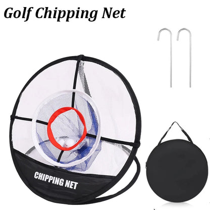 Pop-Up Golf Chipping Net with Hitting Mat - Portable Folding Training Target for Accuracy and Swing Practice