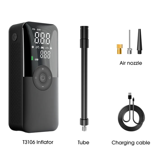 CARSUN Rechargeable Digital Tire Inflator - Portable Cordless Air Compressor for Car, Motorcycle, Bicycle & Balls