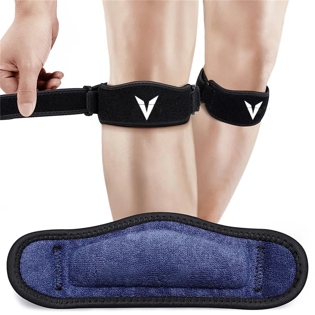Premium Wide Patella Knee Strap - Adjustable Support Brace for Active Sports