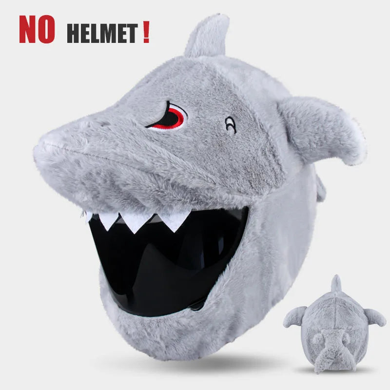 Cartoon Fluffy Plush Helmet Cover - Full-Face Motorcycle Protective Case