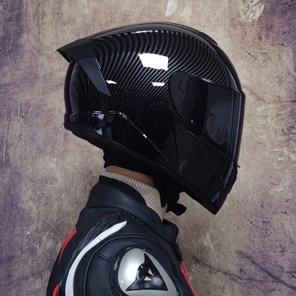 Full Face Racing Motorcycle Helmet - Winter Warm Double Visor Motorbike Sports Helmet LVS-701