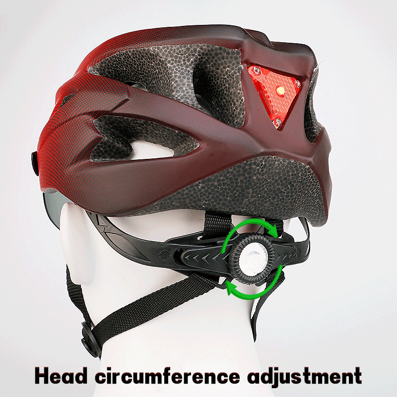 X-TIGER Adult Cycling Helmet with LED Rear Light - Dual Mode Goggle, Lightweight Breathable Design, Fits 58-62cm