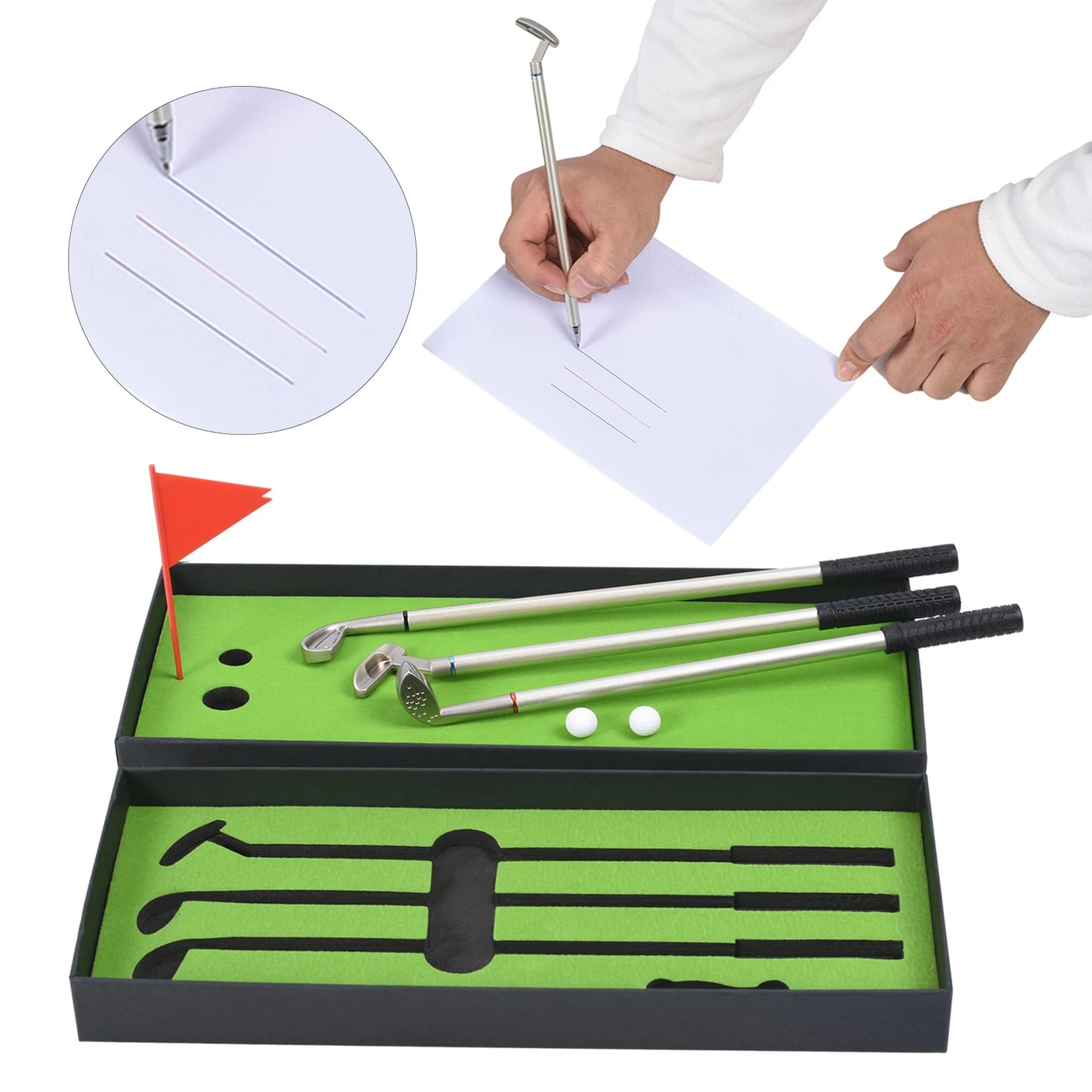 Golf Club Putter Ballpoint Pen - Fun Gift, Table Decoration, School Supplies & Golf Accessories Combo