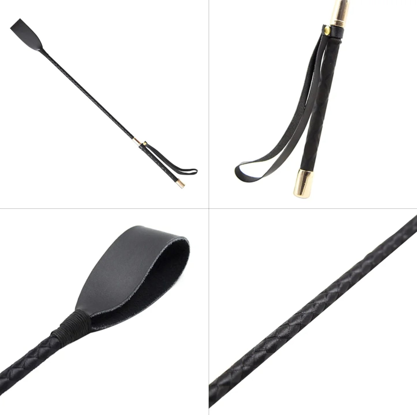 Equestrian Training Whip - 45/54cm PU Leather Riding Crop with Anti-Slip Grip for Beginners, Outdoor Racing & Performance