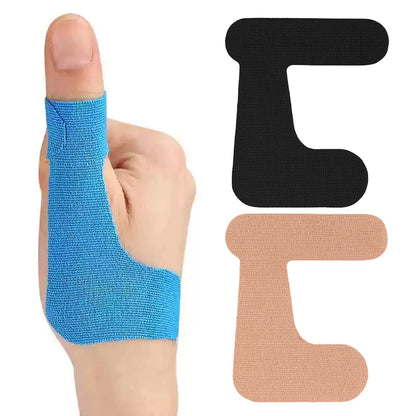 Precut Thumb Support Tape 10pcs Self Adhesive Kinesiology Patches Finger Bandages Elastic Strap for Sports Injury Protection