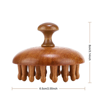 Natural Sandalwood Massage Comb - 28-Tooth Multi-Functional Scalp & Body Massager for Recovery & Relaxation