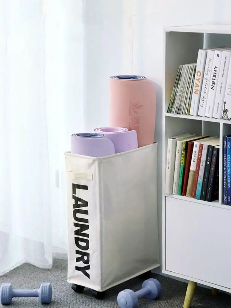 Large Capacity Rolling Laundry Basket - Multifunctional Foldable Waterproof Storage Bag for Dirty Clothes and Yoga Mats