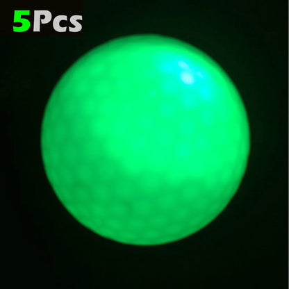 LED Golf Balls - 5 Pack Glow in the Dark Night Training Balls (Blue, Orange, Red, White, Green, Pink)