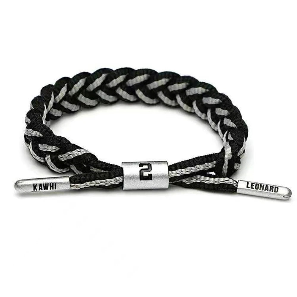 Basketball Star Braided Bracelet Sport Wristband Basketball Rope Pull Type Bracelet Gift for Men Boy Friend Fans