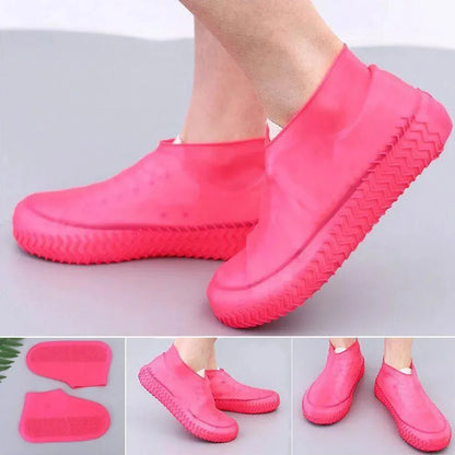 Silicone Waterproof Shoe Covers - Slip-Resistant Reusable Rain Boot Protectors for Outdoor Activities