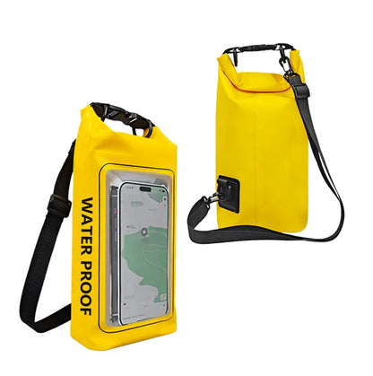 PVC Waterproof Dry Bag 2L - Touch Screen Phone Pouch for Swimming Rafting Surfing Boating - Shoulder Bag