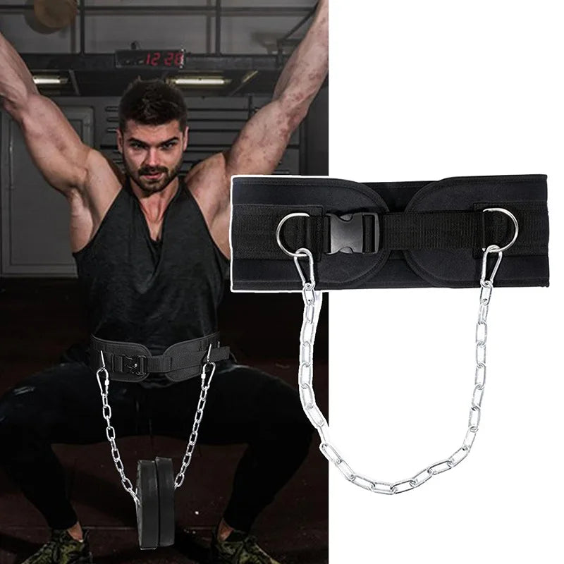 Weight Lifting Belt with Chain - Dipping Belt for Pull-Ups and Strength Training