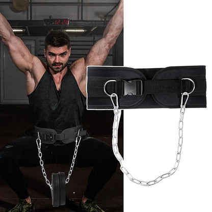 Weight Lifting Belt with Chain - Dipping Belt for Pull-Ups and Strength Training