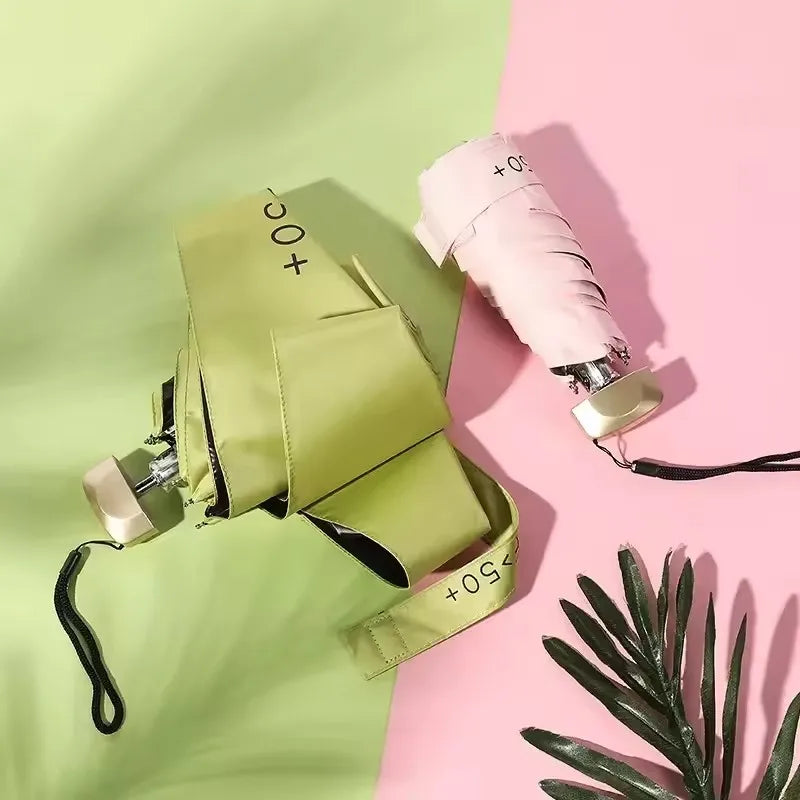 Mini Pocket Umbrella - Compact Folding Rain & Sun Parasol with UV Protection (Capsule Design)